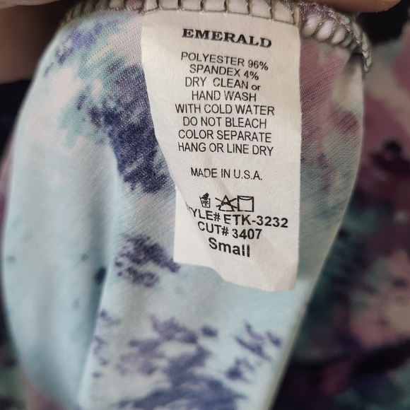 EMERALD 3/4 Sleeve Watercolor Tunic Top Size Small NWT - Picture 5 of 6